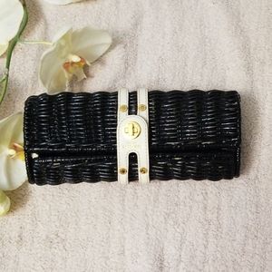 Kate Spade black lacquer wicker purse